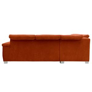 Ecksofa Sunny Corner Webstoff - Webstoff Floricia: Rost - Ottomane davorstehend links - Ohne Schlaffunktion