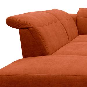 Ecksofa Sunny Corner Webstoff - Webstoff Floricia: Rost - Ottomane davorstehend links - Ohne Schlaffunktion