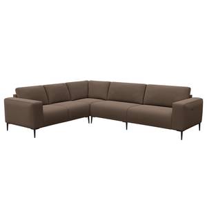 Ecksofa KEDRO Webstoff - Webstoff Belana: Taupe - Ottomane davorstehend links