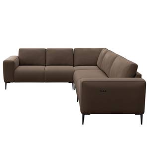 Ecksofa KEDRO Webstoff - Webstoff Belana: Taupe - Ottomane davorstehend links