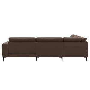 Ecksofa KEDRO Webstoff - Webstoff Belana: Taupe - Ottomane davorstehend links