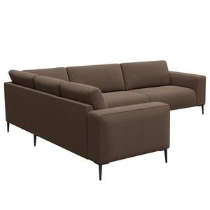 Ecksofa KEDRO Webstoff - Webstoff Belana: Taupe - Ottomane davorstehend links