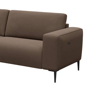 Ecksofa KEDRO Webstoff - Webstoff Belana: Taupe - Ottomane davorstehend links