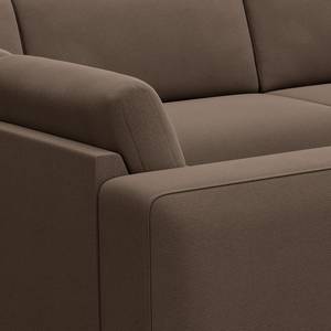 Ecksofa KEDRO Webstoff - Webstoff Belana: Taupe - Ottomane davorstehend links