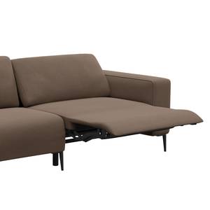 Ecksofa KEDRO Webstoff - Webstoff Belana: Taupe - Ottomane davorstehend links