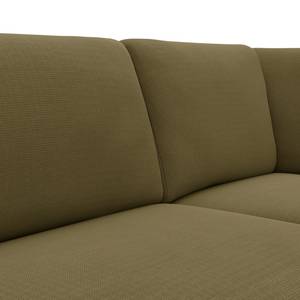Canapé d’angle KEDRO Tissu - Tissu Belana: Vert mousse - Méridienne longue à droite (vue de face)