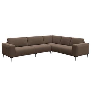 Ecksofa KEDRO Webstoff - Webstoff Belana: Taupe - Ottomane davorstehend rechts