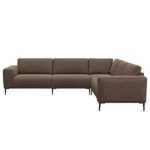 Ecksofa KEDRO Webstoff - Webstoff Belana: Taupe - Ottomane davorstehend rechts