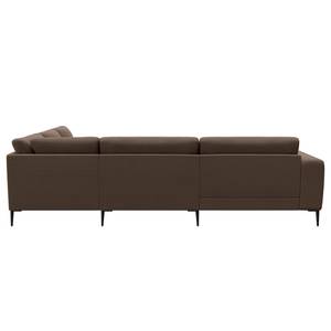 Ecksofa KEDRO Webstoff - Webstoff Belana: Taupe - Ottomane davorstehend rechts