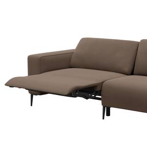 Ecksofa KEDRO Webstoff - Webstoff Belana: Taupe - Ottomane davorstehend rechts