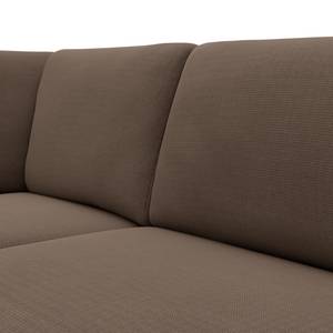 Ecksofa KEDRO mit Ottomane Webstoff - Webstoff Belana: Taupe - Ottomane davorstehend links