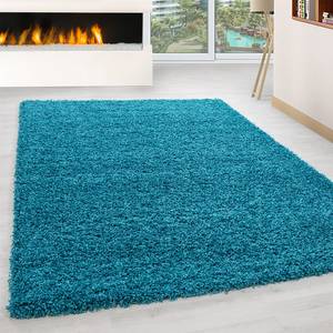 Hoogpolig vloerkleed Weselberg polypropeen - turquoise - 80 x 150 cm - Turquoise - 80 x 150 cm