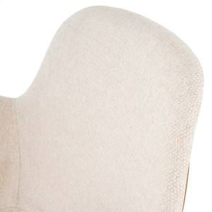 Chaises à accoudoirs Cherka - Lot de 2 Tissu / Imitation cuir - Blanc / Marron