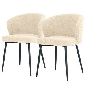 Chaises capitonnées MARETH - Lot de 2 Crème