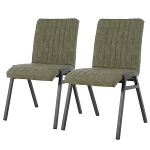 Chaises capitonnées Zarat - Lot de 2 Vert vieilli