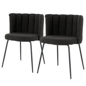 Chaises capitonnées AKARIT - Lot de 2 Noir