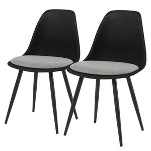 Chaises capitonnées Annaba - Lot de 2 Noir