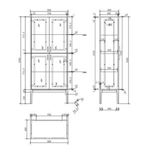 Vitrinenschrank Vagnill Weiß - Breite: 80 cm