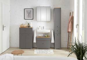 Armoire de toilette Quickset 937 Bois manufacturé - Gris - Éclairage inclus - Largeur : 65 cm