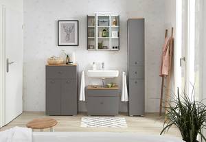 Armoire de toilette Quickset 937 Bois manufacturé - Gris - Éclairage inclus - Largeur : 65 cm