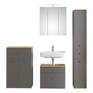 Salle de bain Quickset 937 - Type C Bois manufacturé - Gris - Éclairage inclus