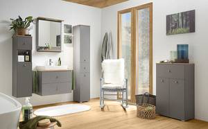 Salle de bain Quickset 937 - 5 éléments Bois manufacturé - Gris - Éclairage inclus