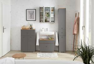 Salle de bain Quickset 937 - 3 éléments Bois manufacturé - Gris - Éclairage inclus