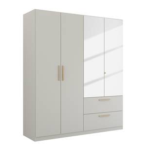 Armoire à portes battantes Skandi B Gris soie - Largeur : 180 cm - Avec portes miroir