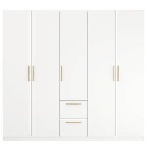 Armoire à portes battantes Skandi B Blanc alpin - Largeur : 226 cm - Sans portes miroir