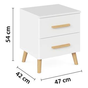 Comodino Skandi Bianco alpino - Altezza: 54 cm