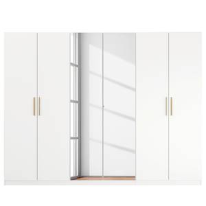 Armoire à portes battantes Skandi A Blanc alpin - Largeur : 270 cm - Avec portes miroir