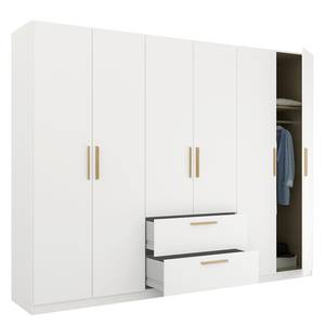 Armoire à portes battantes Skandi B Blanc alpin - Largeur : 270 cm - Sans portes miroir