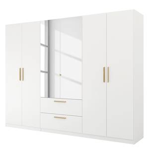 Armoire à portes battantes Skandi B Blanc alpin - Largeur : 270 cm - Avec portes miroir