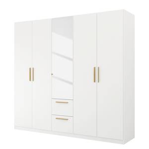 Armoire à portes battantes Skandi B Blanc alpin - Largeur : 226 cm - Avec portes miroir