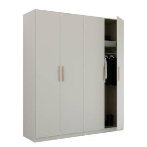 Armoire à portes battantes Skandi A Gris soie - Largeur : 180 cm - Sans portes miroir