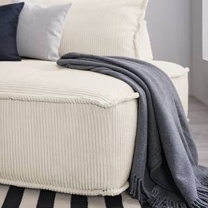 Gestoffeerde hocker Montiel Corduroy Riganton: Wit