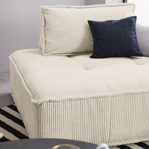 Gestoffeerde hocker Montiel Corduroy Riganton: Wit