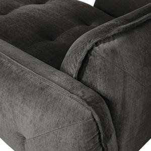 XXL-fauteuil Lascari chenille - Chenille Glesni: Antracietkleurig