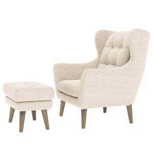 Fauteuil Zarza Tissu - Tissu Levia: Gris clair - Avec repose-pieds