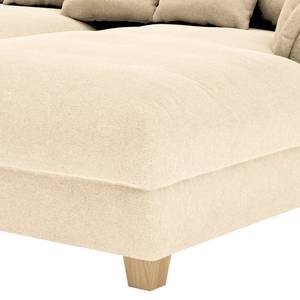 Ecksofa Purias Flachgewebe - Webstoff Caya: Beige - Longchair davorstehend rechts