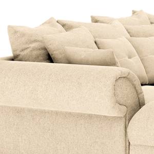 Ecksofa Purias Flachgewebe - Webstoff Caya: Beige - Longchair davorstehend links