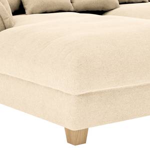 Ecksofa Purias Flachgewebe - Webstoff Caya: Beige - Longchair davorstehend links