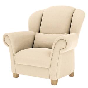 Ohrensessel Purias Flachgewebe - Webstoff Caya: Beige - Mit Hocker