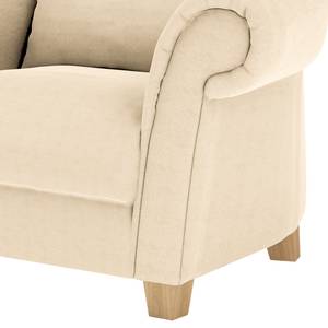 Oorfauteuil Purias Vlakweefsel - Geweven stof Caya: Beige - Met hocker