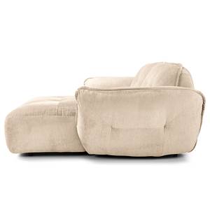 Ecksofa Lascari Chenille - Chenille Glesni: Creme - Longchair davorstehend links