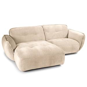 Ecksofa Lascari Chenille - Chenille Glesni: Creme - Longchair davorstehend links