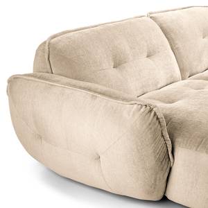 Ecksofa Lascari Chenille - Chenille Glesni: Creme - Longchair davorstehend links