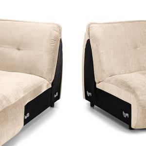 Ecksofa Lascari Chenille - Chenille Glesni: Creme - Longchair davorstehend links