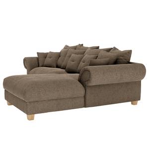 Ecksofa Purias Flachgewebe - Webstoff Caya: Braun - Longchair davorstehend rechts