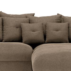 Ecksofa Purias Flachgewebe - Webstoff Caya: Braun - Longchair davorstehend rechts